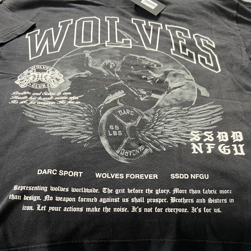 Darc Sport Black 'WOLVES' Graphic Short Sleeve Tee